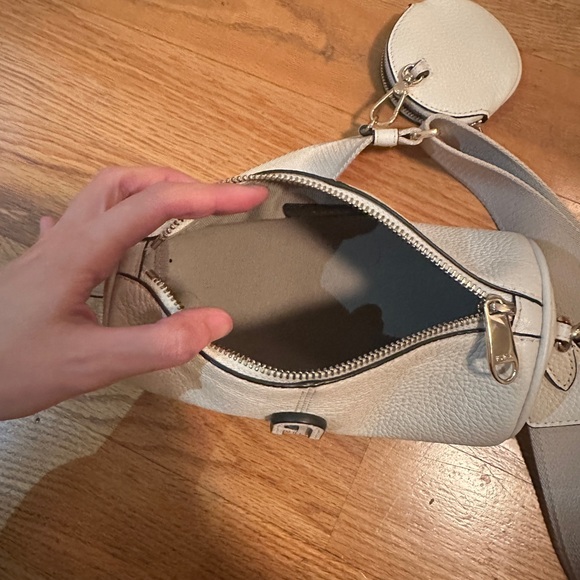 Furla Cream Pebbled Leather Crossbody with Coin Pouch - Picture 7 of 8